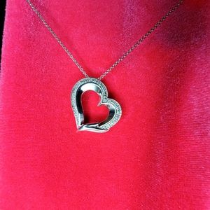 Diamond Sterling Silver Necklace Pendant